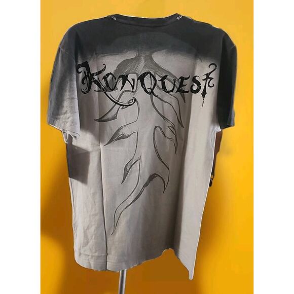 Y2K Shirt Mens Medium Studded Konquest Nocturnal Tiger NWT A117 Excellent New - Picture 5 of 6